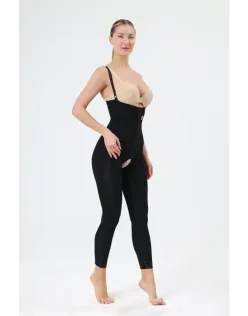 SIRTI KAPALI GÖĞÜS ALTI AYAK BİLEĞİ LİPOSUCTION KORSE SİYAH  E-453S-L LARGE