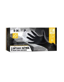 HASPET SİYAH NİTRİL 50Lİ PUDRASIZ MUAYENE ELDİVENİ XLARGE EXTRA KALIN