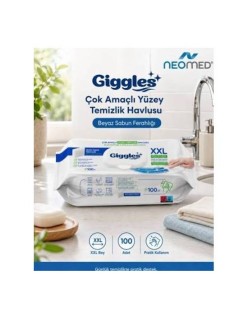 GİGGLES ÇOK AMAÇLI YÜZEY TEMİZLİK HAVLUSU BEYAZ SABUN KOKULU 100LÜ XXL