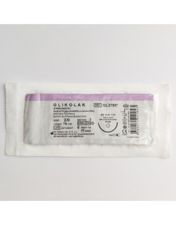 GLIKOLAK GL3786 EMİLEBİLİR PGLA SÜTUR 2/0 26 MM 1/2 YUVARLAK 75CM TEK İĞNE SENTETİK MULTİFLAMAN ÖRGÜLÜ VİOLET