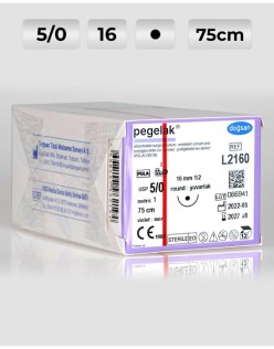 L2160 PEGALAK 5/0, 16MM 1/2 YUVARLAK EMİLEBİLİR CERRAHİ İPLİK