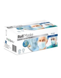 ROLL STERİL İPLİ CERRAHİ MASKE 50Lİ=1KUTU 3KAT