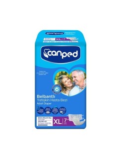 CANPED TEKSTİL YÜZEY XLARGE BELBANTLI HASTA BEZİ 7'Lİ XL