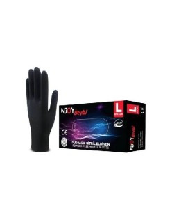 NJOY BEYBİ PUDRASIZ NİTRİL SİYAH ELDİVENİ LARGE 100LÜK