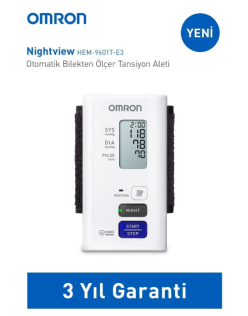 OMRON NIGHTVIEW BİLEKTEN ÖLÇER TAM OTOMATİK TANSİYON ALETİ (HEM-9601T-E3) NİGHTVİEW