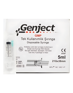 GENJECT ENJEKTÖR 5ML 2P 21G YEŞİL 38MM ŞIRINGA CONTASIZ