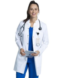 BEYAZ ÖNLÜK HAKİM YAKA UZUN BOY BAYAN XS/36 DOKTOR HEMŞİRE LABORATUVAR ÖNLÜĞÜ