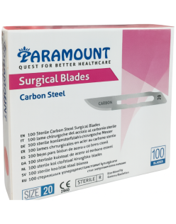 PARAMOUNT BİSTURİ UCU NO:20 100LÜK=1KUTU SURGICAL BLADES CARBON STEEL