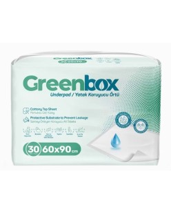 GREENBOX UNDERPAD YATAK KORUYUCU ÖRTÜ 60CM*90CM 30ADET=1PAKET 30LU