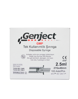 GENJECT ENJEKTÖR DENTAL 2,5 ML 27G 0,4MM0x40MM