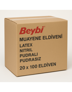 BEYBİ LATEKS MUAYENE ELDİVENİ PUDRALI LARGE 20PAKET=1KOLİ=2000ADET