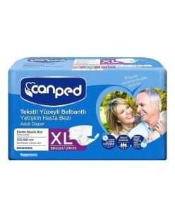 CANPED TEKSTİL YÜZEY EXTRA BÜYÜK BOY BEL BANTLI HASTA BEZİ 30'LU XL