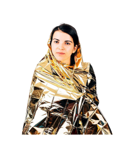 YANIK ÖRTÜSÜ SARI 150CM*220CM ÇİFT TARAFLI SARI/GÜMÜŞ İZOTERMAL ÖRTÜ YANGIN BATTANİYESİ