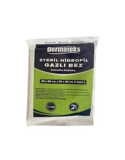 DERMATEKS HASSAS BAKIM HİDROFİL GAZLI BEZ 30X80 CM (30x40CM) SPANÇ 2 ADET PEMBE