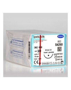 SB3315 SILK İPEK 3/0 26MM 1/2 YUVARLAK 75CM TEK İĞNE SİYAH CERRAHİ SÜTUR İPLİK