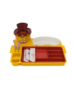 5 BÖLMELİ TEDAVİ TEPSİ SETİ DOUBLETRAY (TEPSİ+İÇ TEPSİ+KOVA+KÜVET)