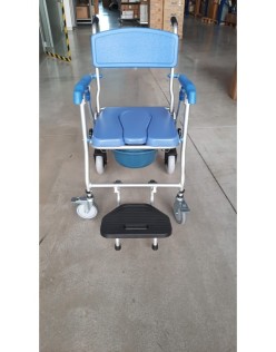 HURACAN JLC00101 TUVALET BANYO SANDALYESİ MAVİ RENK KOMOT COMMODE KÜÇÜK TEKER