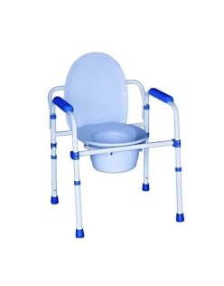 HURACAN JLC00102 TUVALET BANYO SANDALYESİ MAVİ RENK KOMOT COMMODE ORTA BOY TEKER
