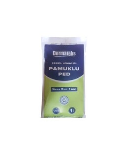 DERMATEKS STERİL PAMUKLU PED 10CM X 15CM