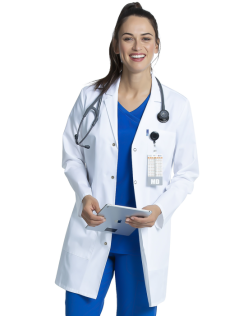 BEYAZ ÖNLÜK GÖMLEK YAKA UZUN BOY BAYAN L/42 DOKTOR HEMŞİRE LABORATUVAR ÖNLÜĞÜ